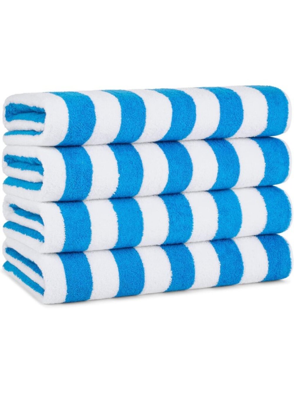 Set of 4 Oversized Quick-Dry Beach Towels - Soft 100% Cotton, Perfect for Pool